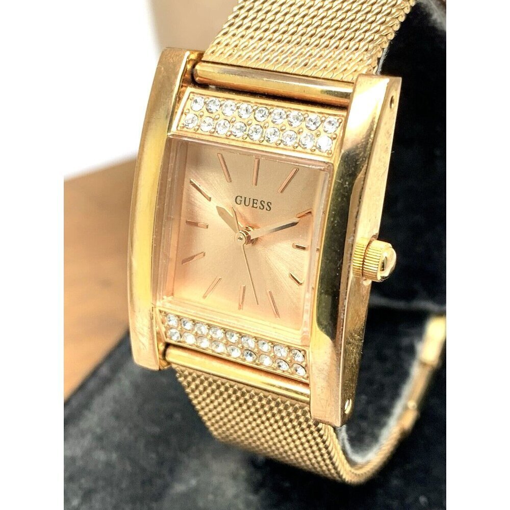 Guess Women's Watch U0127l3 Quartz Rose Gold Tone Stainless Steel Tank 22mm